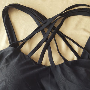 Strappy swimsuit with full coverage